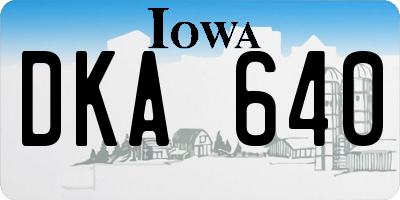 IA license plate DKA640