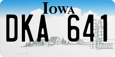 IA license plate DKA641