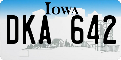 IA license plate DKA642