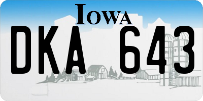 IA license plate DKA643