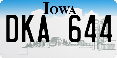 IA license plate DKA644