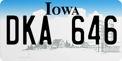 IA license plate DKA646