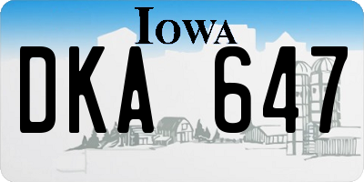 IA license plate DKA647