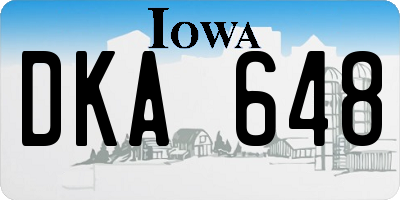 IA license plate DKA648