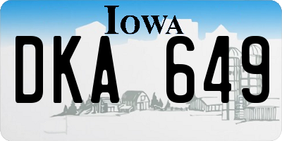 IA license plate DKA649
