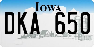 IA license plate DKA650