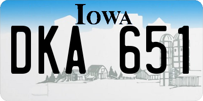 IA license plate DKA651