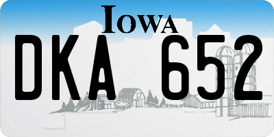 IA license plate DKA652