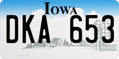 IA license plate DKA653