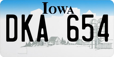 IA license plate DKA654