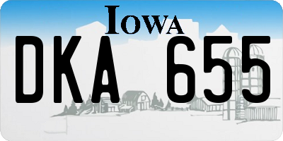 IA license plate DKA655