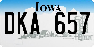IA license plate DKA657