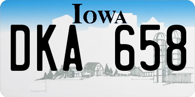 IA license plate DKA658