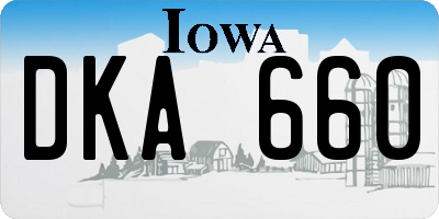 IA license plate DKA660