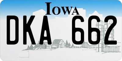 IA license plate DKA662