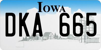 IA license plate DKA665
