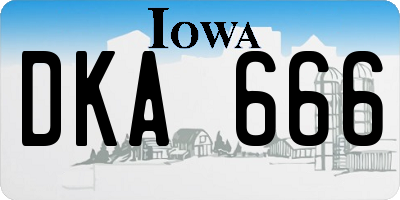 IA license plate DKA666