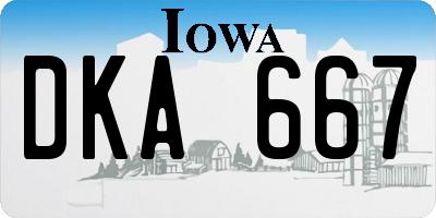 IA license plate DKA667
