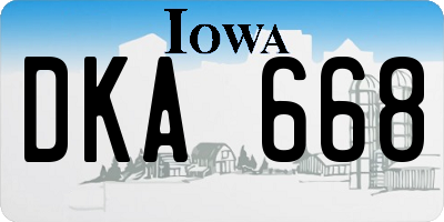 IA license plate DKA668