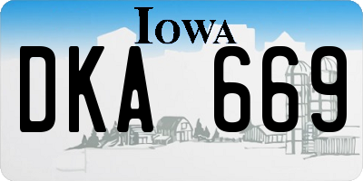 IA license plate DKA669