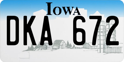 IA license plate DKA672