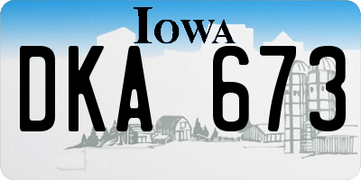 IA license plate DKA673