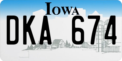 IA license plate DKA674