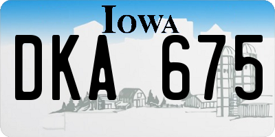 IA license plate DKA675
