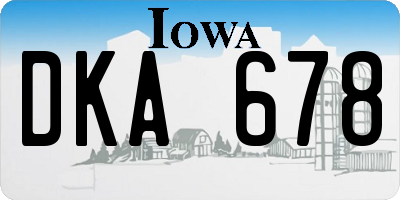 IA license plate DKA678