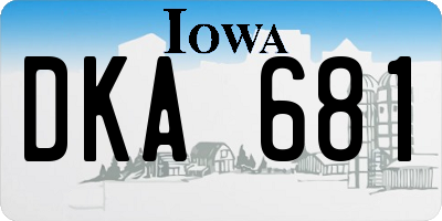 IA license plate DKA681