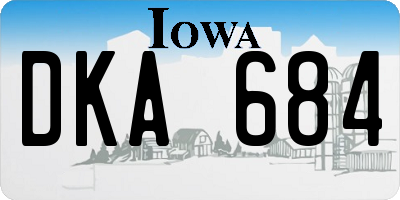 IA license plate DKA684