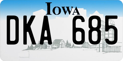 IA license plate DKA685