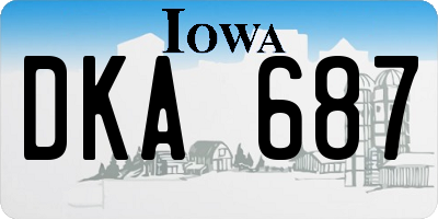 IA license plate DKA687