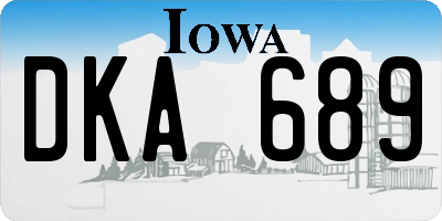 IA license plate DKA689
