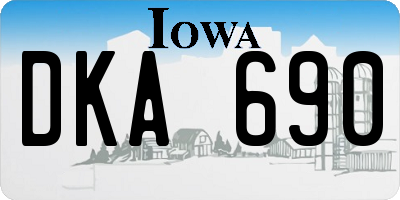 IA license plate DKA690