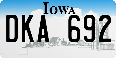IA license plate DKA692