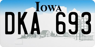 IA license plate DKA693