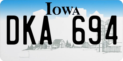 IA license plate DKA694