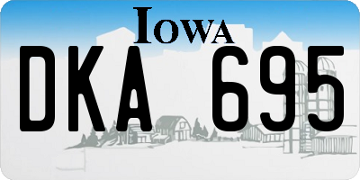 IA license plate DKA695