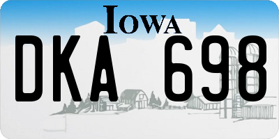 IA license plate DKA698