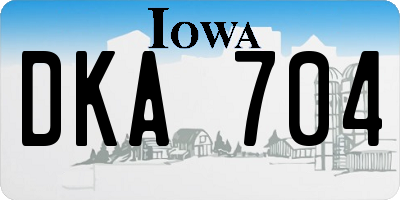 IA license plate DKA704