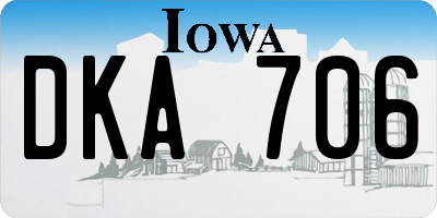 IA license plate DKA706
