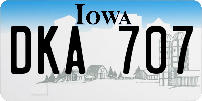 IA license plate DKA707