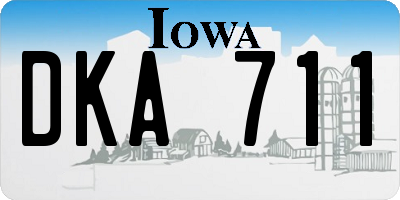 IA license plate DKA711