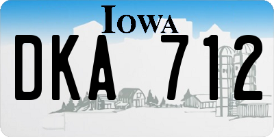 IA license plate DKA712