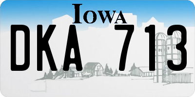 IA license plate DKA713