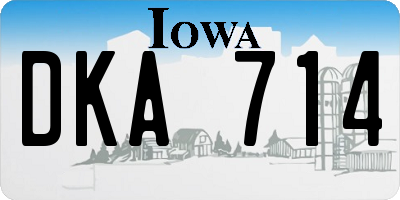 IA license plate DKA714