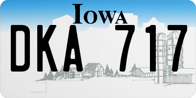 IA license plate DKA717