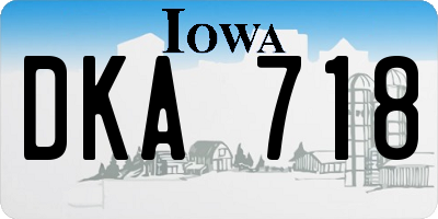 IA license plate DKA718