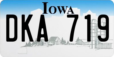 IA license plate DKA719
